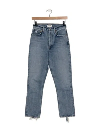 Pre-owned Agolde High-rise Straight Leg Jeans In Blue
