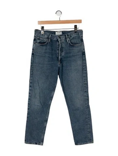 Pre-owned Agolde High-rise Straight Leg Jeans In Blue