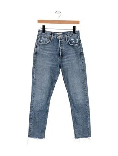 Pre-owned Agolde High-rise Straight Leg Jeans In Blue