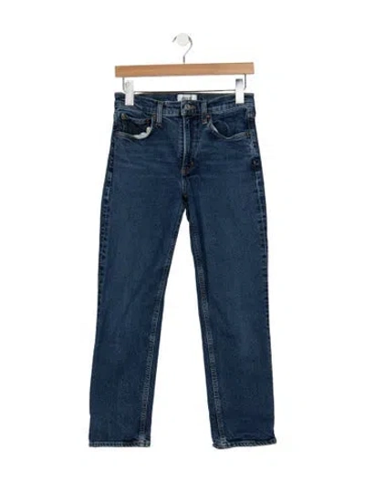 Pre-owned Agolde High-rise Straight Leg Jeans In Blue
