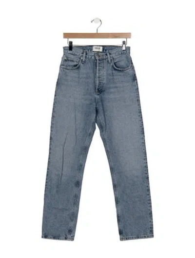 Pre-owned Agolde High-rise Straight Leg Jeans In Blue