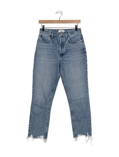 Pre-owned Agolde High-rise Straight Leg Jeans In Blue