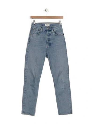 Pre-owned Agolde High-rise Straight Leg Jeans In Blue