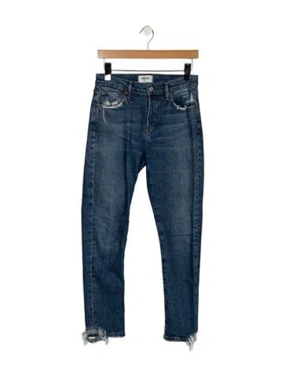 Pre-owned Agolde High-rise Straight Leg Jeans In Blue