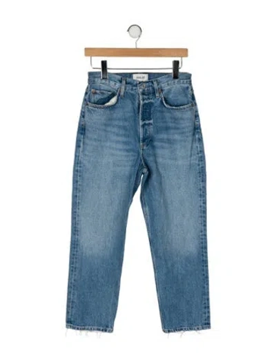 Pre-owned Agolde High-rise Straight Leg Jeans In Blue