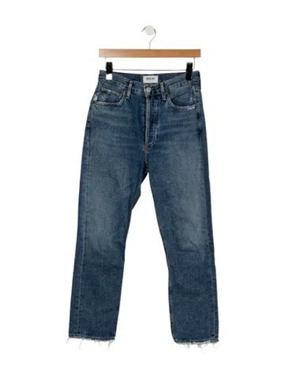 Pre-owned Agolde High-rise Straight Leg Jeans In Blue