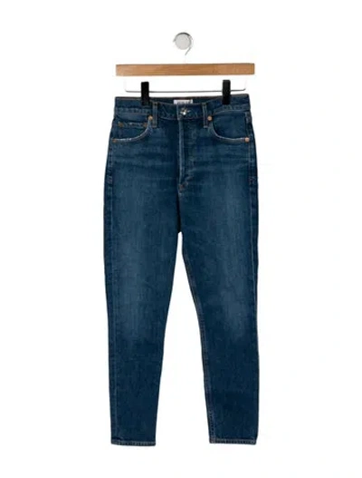 Pre-owned Agolde High-rise Straight Leg Jeans In Blue
