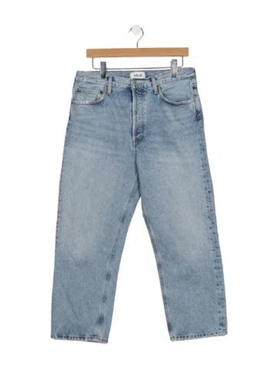 Pre-owned Agolde High-rise Straight Leg Jeans In Blue