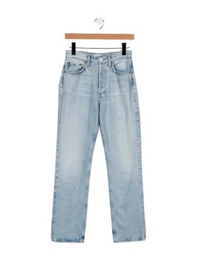 Pre-owned Agolde High-rise Straight Leg Jeans In Blue