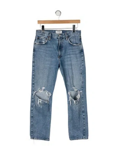 Pre-owned Agolde High-rise Straight Leg Jeans In Blue