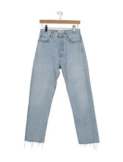 Pre-owned Agolde High-rise Straight Leg Jeans In Blue