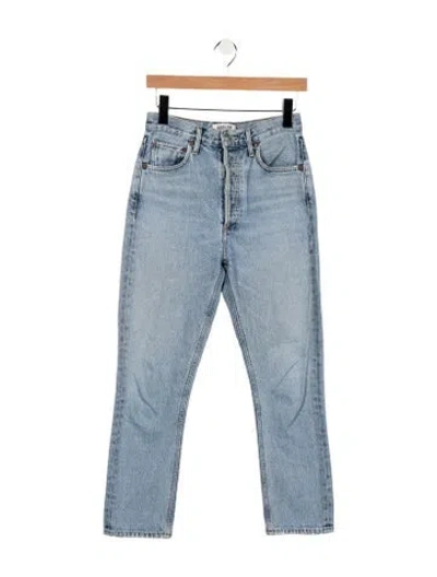 Pre-owned Agolde High-rise Straight Leg Jeans In Blue
