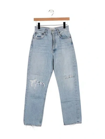 Pre-owned Agolde High-rise Straight Leg Jeans In Blue