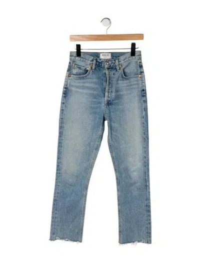Pre-owned Agolde High-rise Straight Leg Jeans In Blue