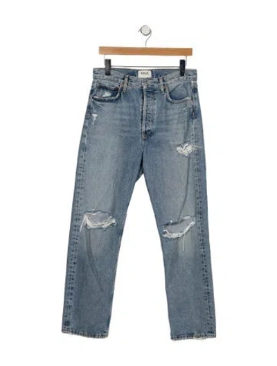 Pre-owned Agolde High-rise Straight Leg Jeans In Blue