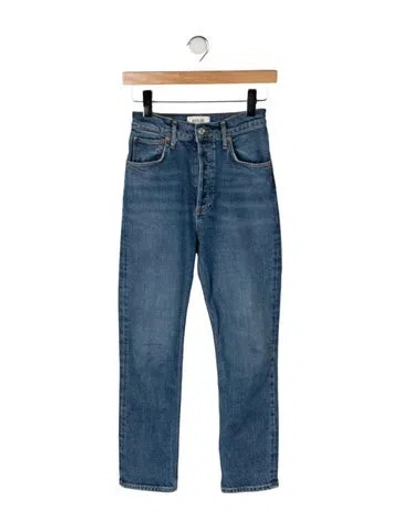 Pre-owned Agolde High-rise Straight Leg Jeans In Blue