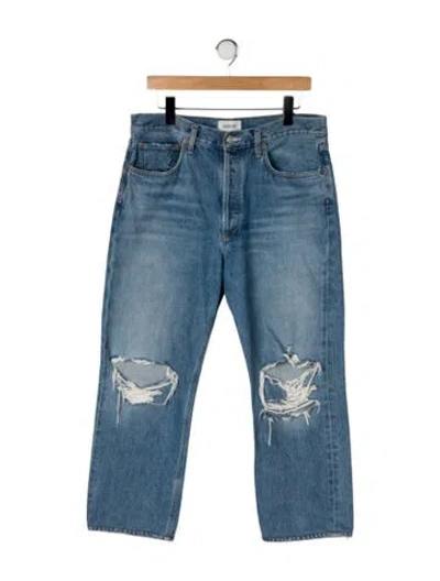 Pre-owned Agolde High-rise Straight Leg Jeans In Blue