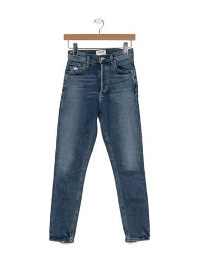 Pre-owned Agolde High-rise Straight Leg Jeans In Blue