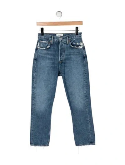 Pre-owned Agolde High-rise Straight Leg Jeans In Blue