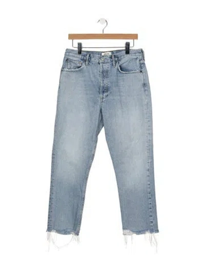 Pre-owned Agolde High-rise Straight Leg Jeans In Blue