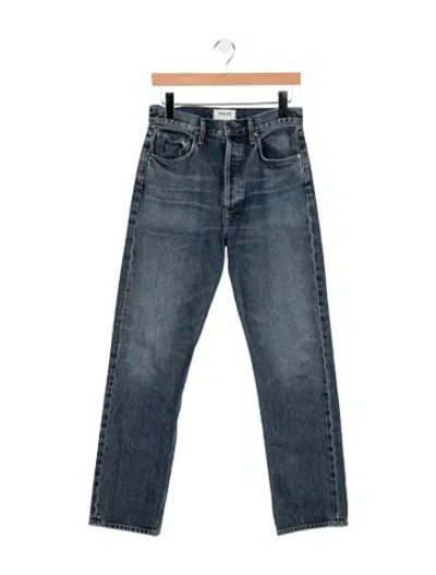 Pre-owned Agolde High-rise Straight Leg Jeans In Blue