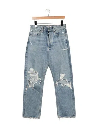 Pre-owned Agolde High-rise Straight Leg Jeans In Blue