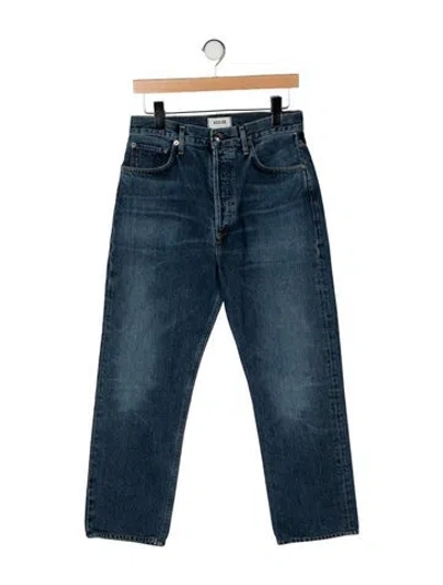 Pre-owned Agolde High-rise Straight Leg Jeans In Blue