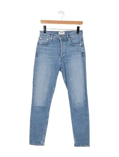 Pre-owned Agolde High-rise Straight Leg Jeans In Blue