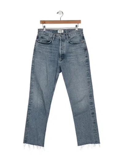 Pre-owned Agolde High-rise Straight Leg Jeans In Blue
