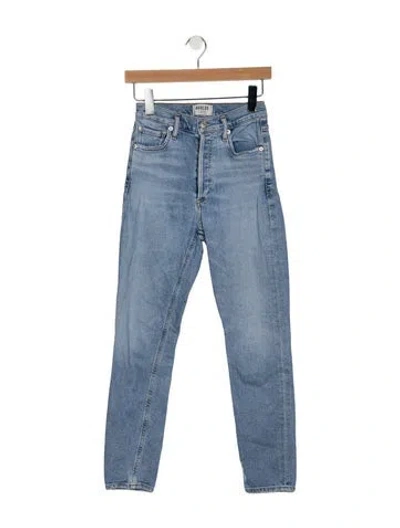 Pre-owned Agolde High-rise Straight Leg Jeans In Blue
