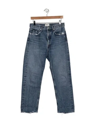 Pre-owned Agolde High-rise Straight Leg Jeans In Blue