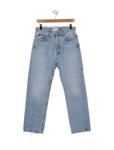 Pre-owned Agolde High-rise Straight Leg Jeans In Blue