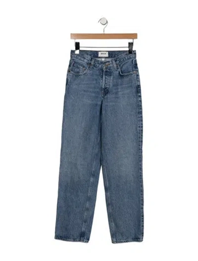 Pre-owned Agolde High-rise Straight Leg Jeans In Blue