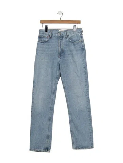Pre-owned Agolde High-rise Straight Leg Jeans In Blue