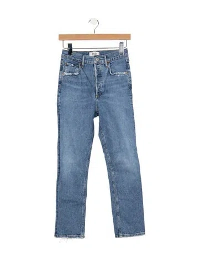 Pre-owned Agolde High-rise Straight Leg Jeans In Blue
