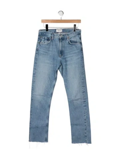 Pre-owned Agolde High-rise Straight Leg Jeans In Blue