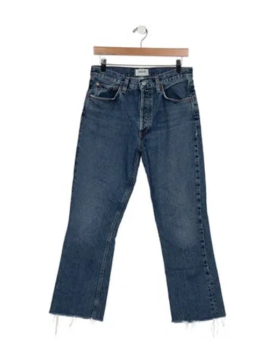 Pre-owned Agolde High-rise Straight Leg Jeans In Blue