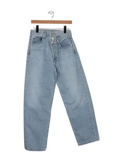 Pre-owned Agolde High-rise Straight Leg Jeans In Blue