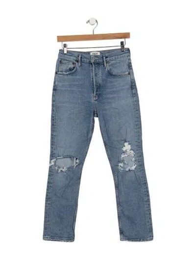 Pre-owned Agolde High-rise Straight Leg Jeans In Blue