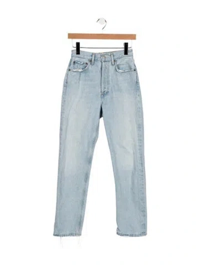 Pre-owned Agolde High-rise Straight Leg Jeans In Blue