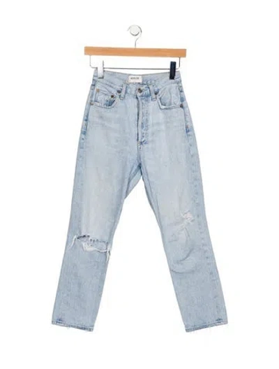 Pre-owned Agolde High-rise Straight Leg Jeans In Blue