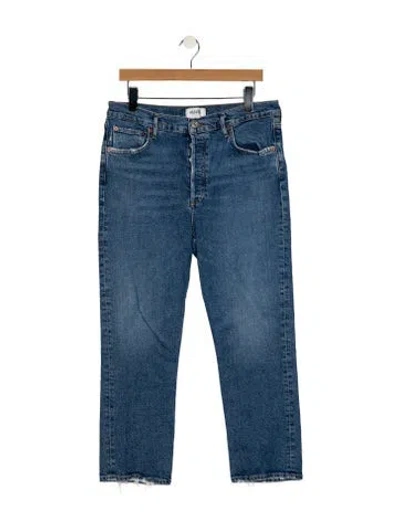 Pre-owned Agolde High-rise Straight Leg Jeans In Blue