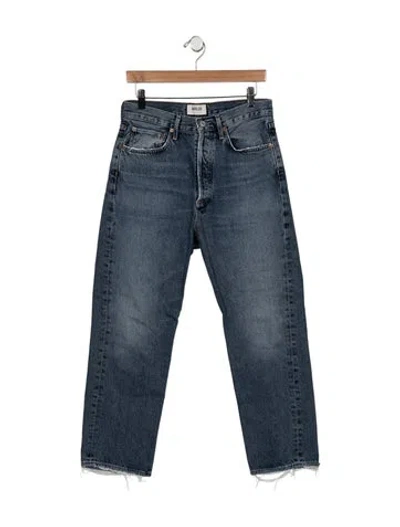Pre-owned Agolde High-rise Straight Leg Jeans In Blue
