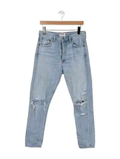 Pre-owned Agolde High-rise Straight Leg Jeans In Blue