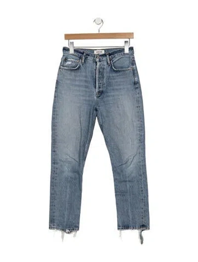Pre-owned Agolde High-rise Straight Leg Jeans In Blue