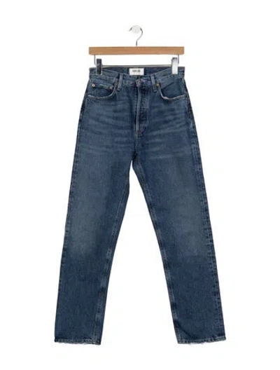 Pre-owned Agolde High-rise Straight Leg Jeans In Blue
