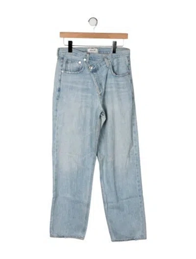 Pre-owned Agolde High-rise Straight Leg Jeans In Blue