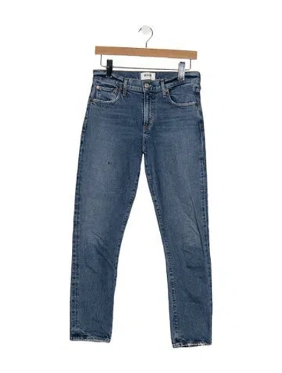 Pre-owned Agolde High-rise Straight Leg Jeans In Blue