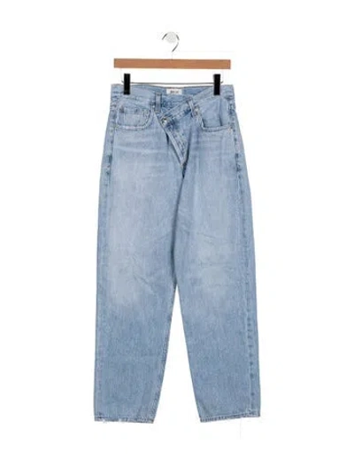 Pre-owned Agolde High-rise Straight Leg Jeans In Blue