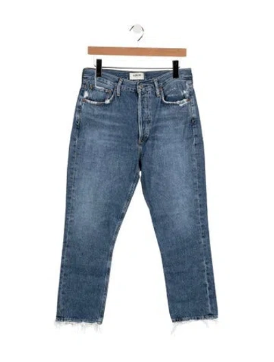 Pre-owned Agolde High-rise Straight Leg Jeans In Blue